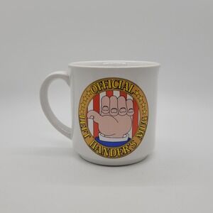 Vintage Recycled Paper Products Official Left Handers Mug Gag Gift Japan White